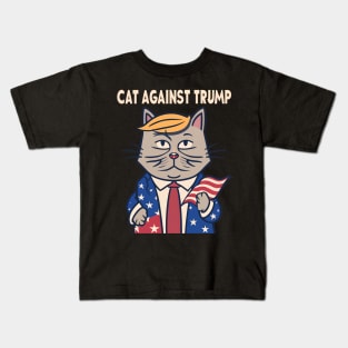 Funny Cats Against Trump Kids T-Shirt